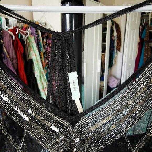 Sheer Black Sequined Top - Picture 3 of 3